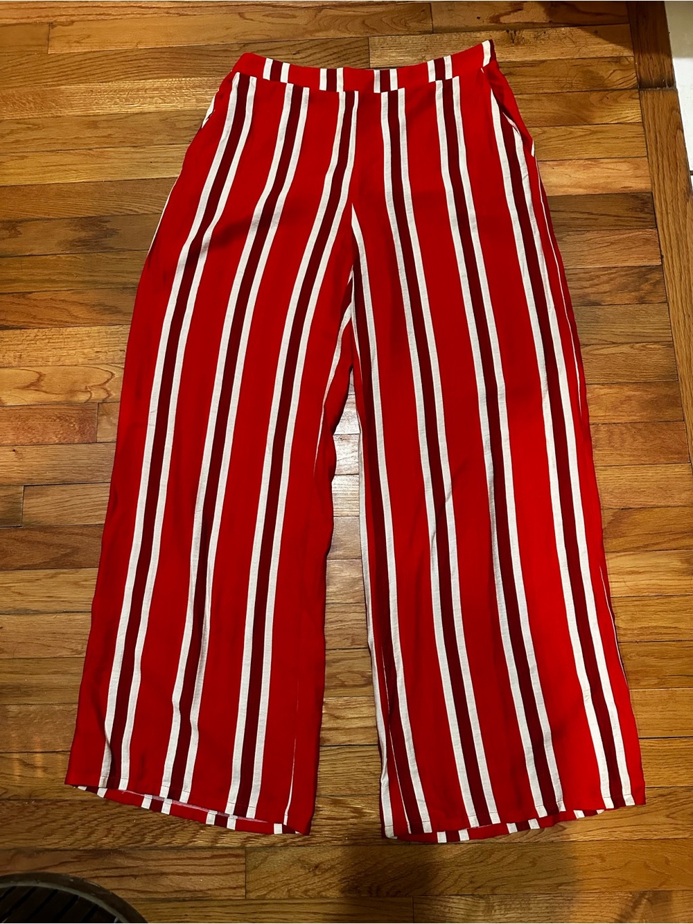 Lulumari Red Striped Wide Leg Palazzo Pants Resortwear Large